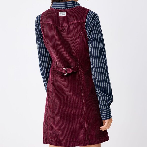 Levi's Burgundy Corduroy Mini Dress - Picture 2 of 3